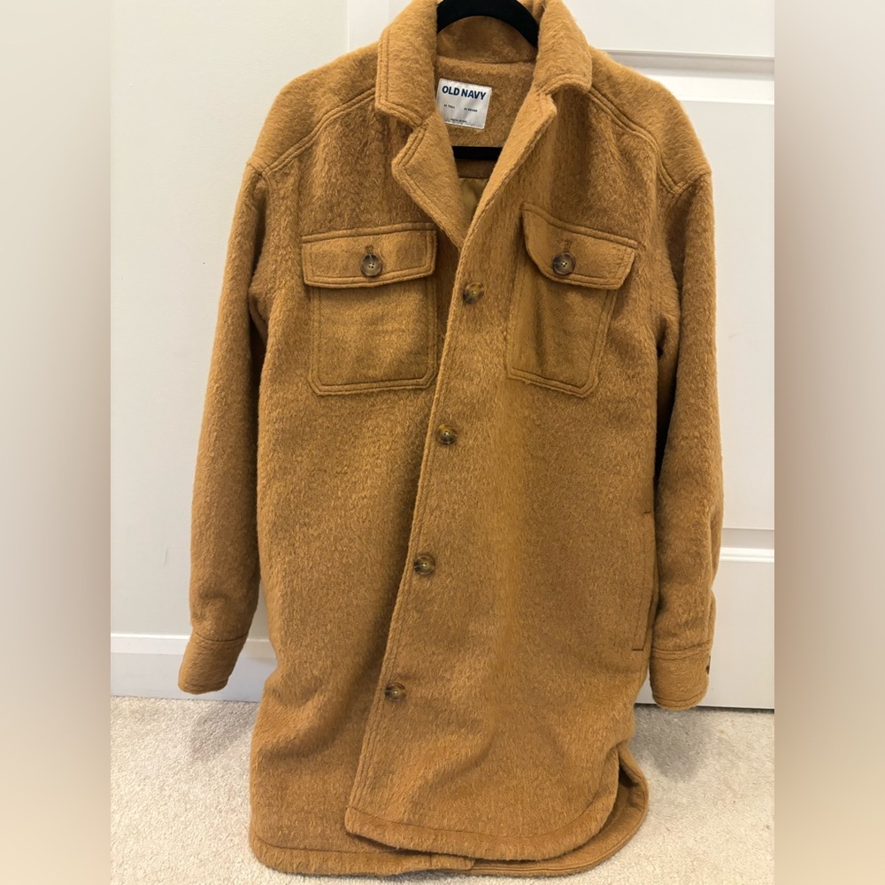 Old Navy tan shacket- Size medium tall - Picture 1 of 3
